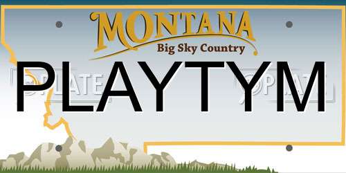 PLAYTYM Montana License Plate
