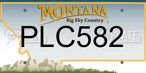 PLC582 Montana License Plate