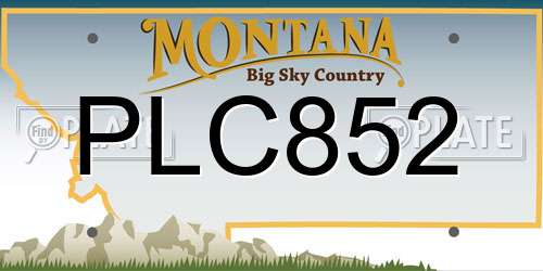 PLC852 Montana License Plate
