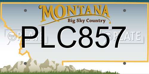 PLC857 Montana License Plate