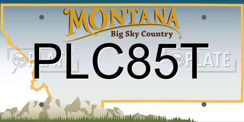 PLC85T Montana License Plate