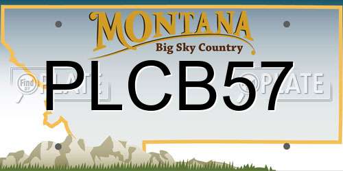 PLCB57 Montana License Plate