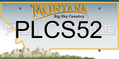 PLCS52 Montana License Plate
