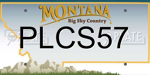 PLCS57 Montana License Plate