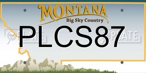 PLCS87 Montana License Plate