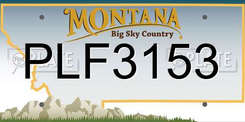 PLF3153 Montana License Plate