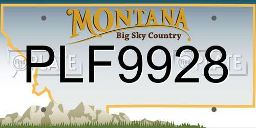 PLF9928 Montana License Plate