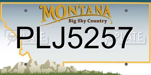 PLJ5257 Montana License Plate