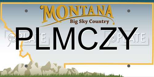 PLMCZY Montana License Plate