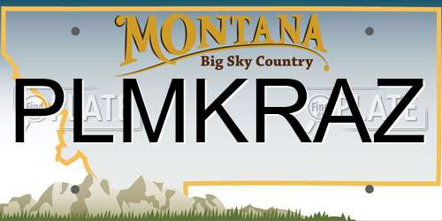 PLMKRAZ Montana License Plate