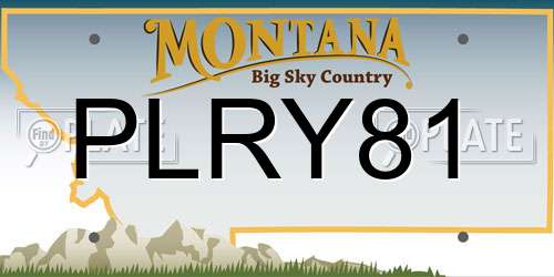 PLRY81 Montana License Plate