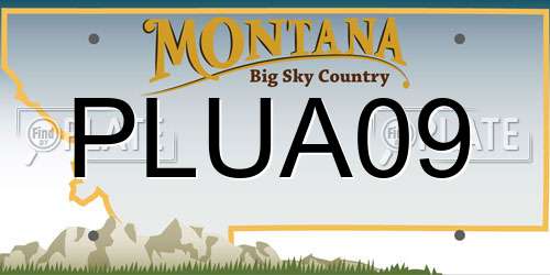 PLUA09 Montana License Plate