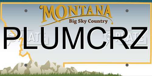 PLUMCRZ Montana License Plate