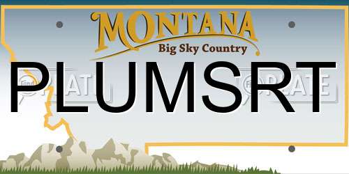 PLUMSRT Montana License Plate