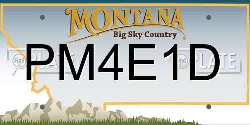 PM4E1D Montana License Plate