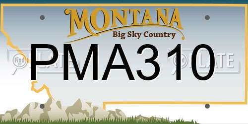PMA310 Montana License Plate