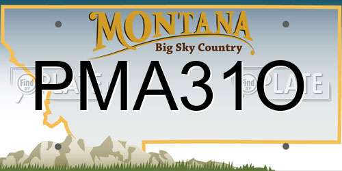 PMA31O Montana License Plate