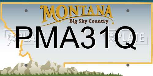 PMA31Q Montana License Plate