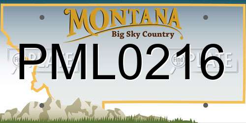 PML0216 Montana License Plate