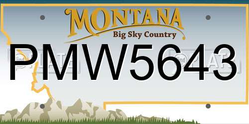 PMW5643 Montana License Plate