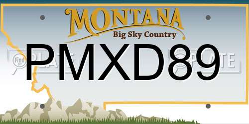 PMXD89 Montana License Plate