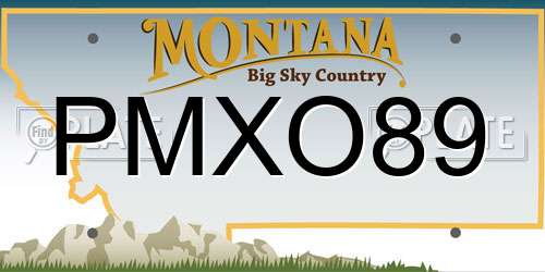 PMXO89 Montana License Plate