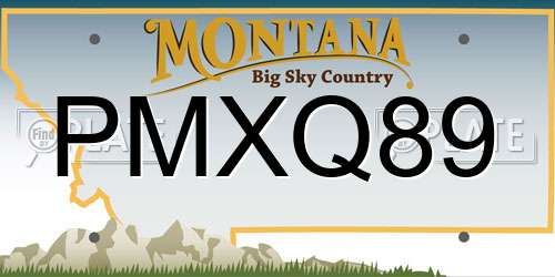 PMXQ89 Montana License Plate