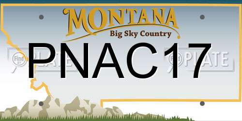 PNAC17 Montana License Plate