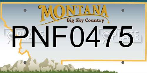 PNF0475 Montana License Plate
