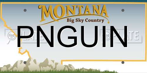 PNGUIN Montana License Plate