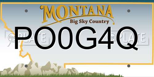 PO0G4Q Montana License Plate
