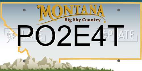 PO2E4T Montana License Plate