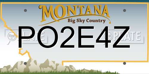 PO2E4Z Montana License Plate