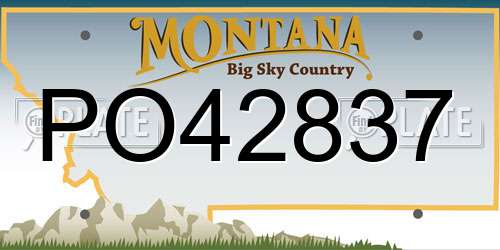 PO42837 Montana License Plate