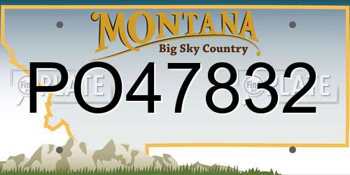 PO47832 Montana License Plate