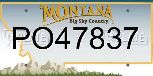PO47837 Montana License Plate