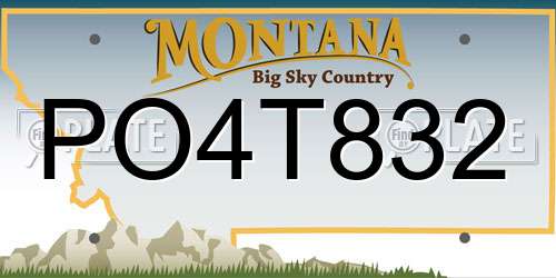 PO4T832 Montana License Plate