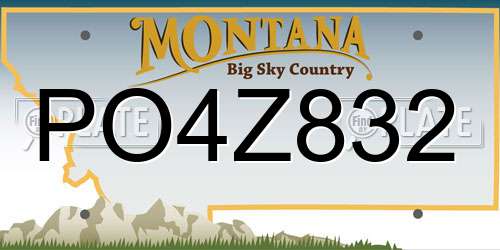 PO4Z832 Montana License Plate