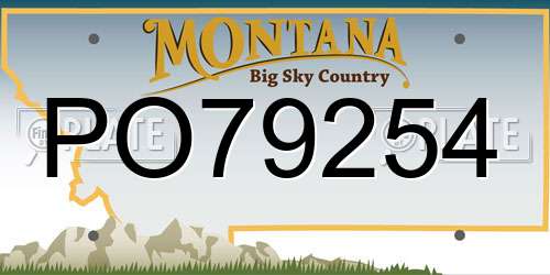 PO79254 Montana License Plate