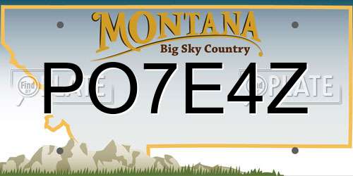 PO7E4Z Montana License Plate