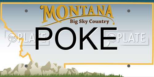 POKE Montana License Plate