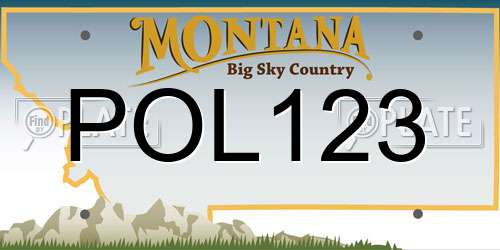 POL123 Montana License Plate