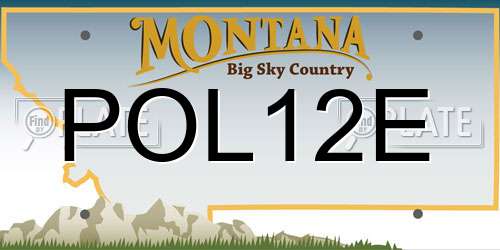 POL12E Montana License Plate