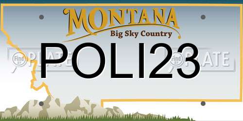 POLI23 Montana License Plate