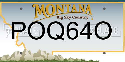 POQ64O Montana License Plate