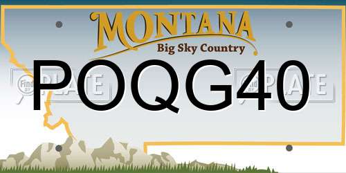 POQG40 Montana License Plate