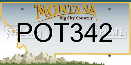 POT342 Montana License Plate