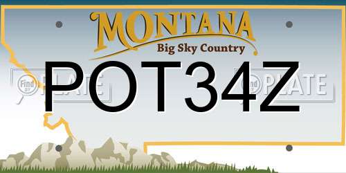 POT34Z Montana License Plate
