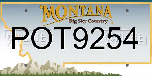POT9254 Montana License Plate