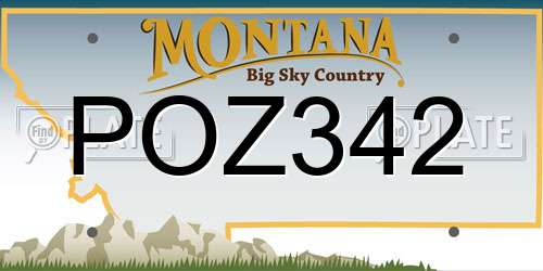 POZ342 Montana License Plate